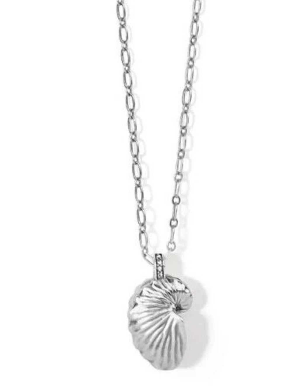 Brighton Shells Around The World Silver & Crystal Snail Pendent Necklace